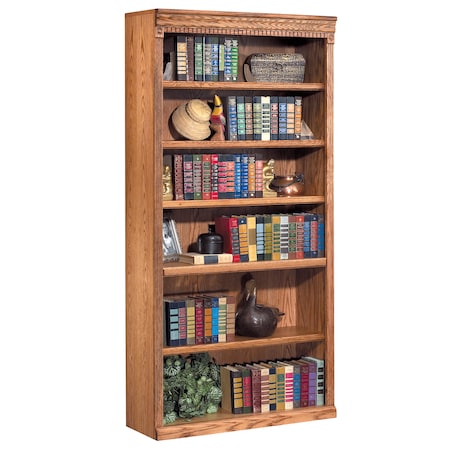 HUNTINGTON OXFORD Huntington Oxford 6 Shelf 72"H Wood Bookcase in Wheat IMHO3672W